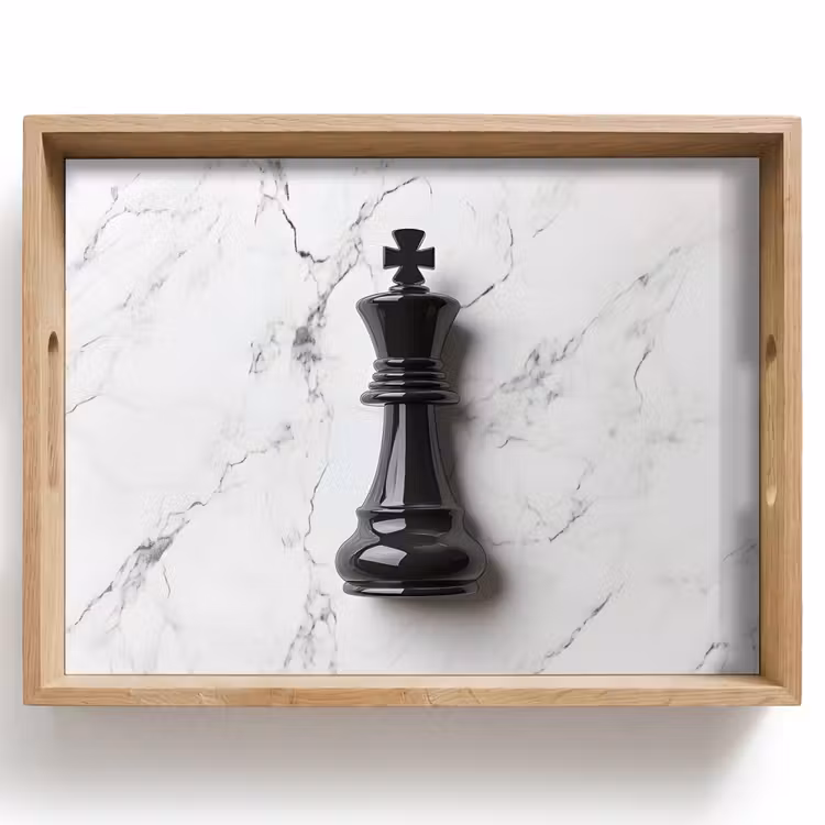 Tray - Chess piece - King - Black - Marble — 1