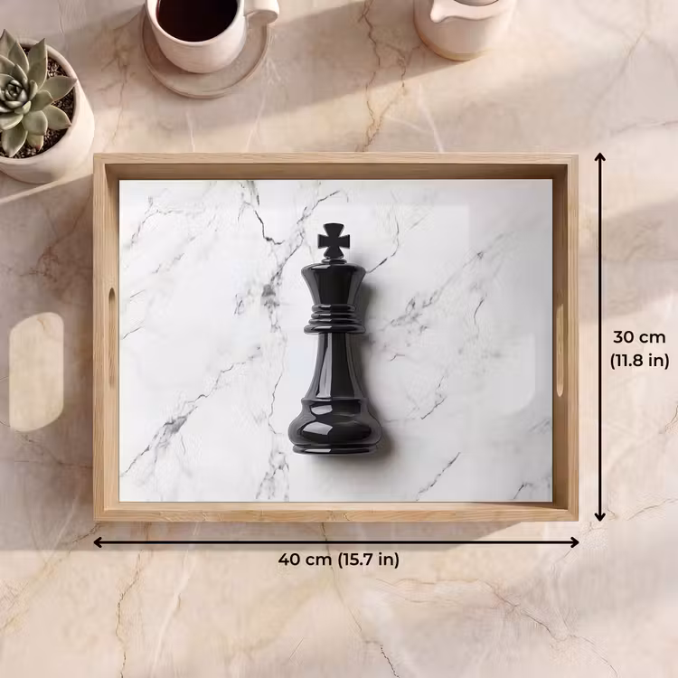 Tray - Chess piece - King - Black - Marble — 7