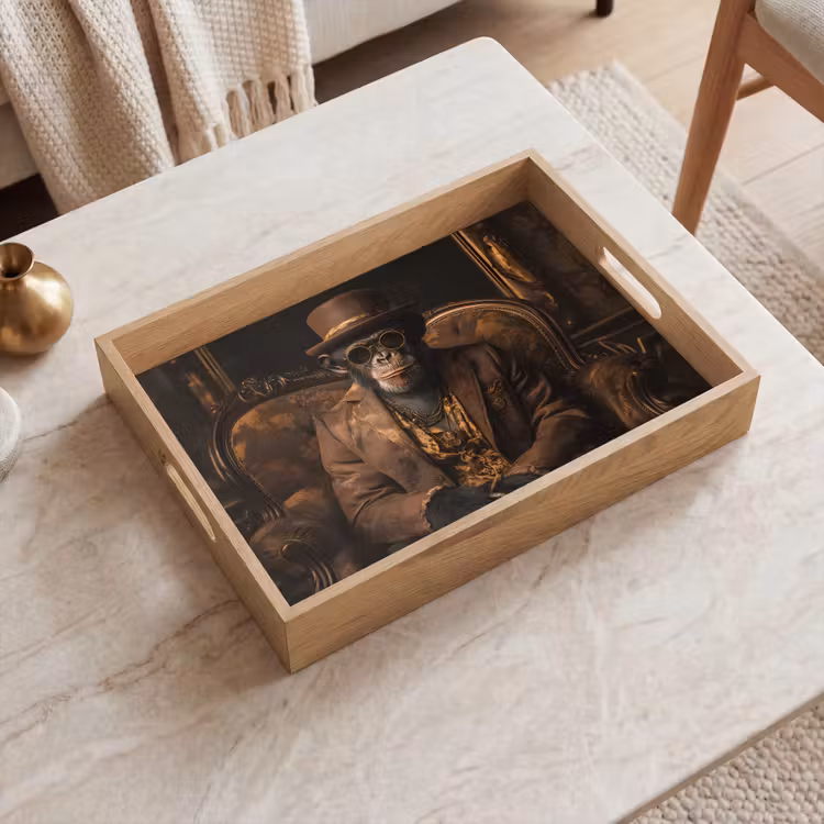 Tray - Chimpanzee - Chair - Suit - Brown — 2