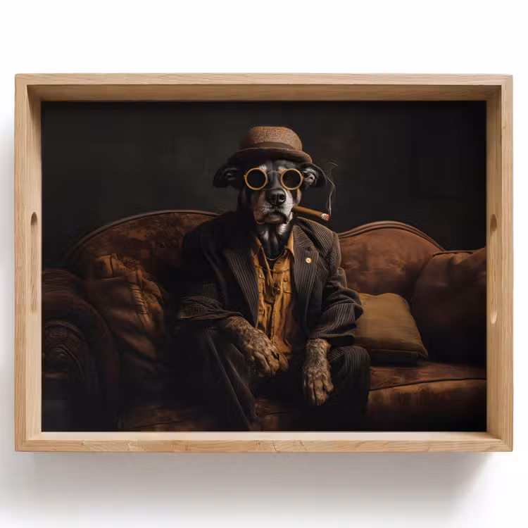 Tray - Dog - Cigar - Hat - Suit — 1