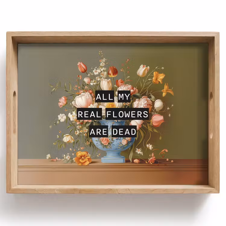Tray - Flower - Quote - Vintage - Art — 1