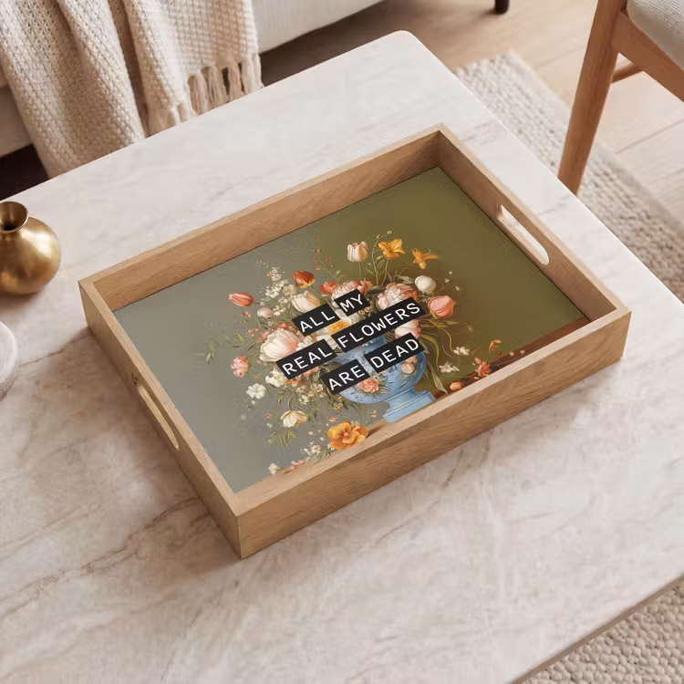 Tray - Flower - Quote - Vintage - Art — 2