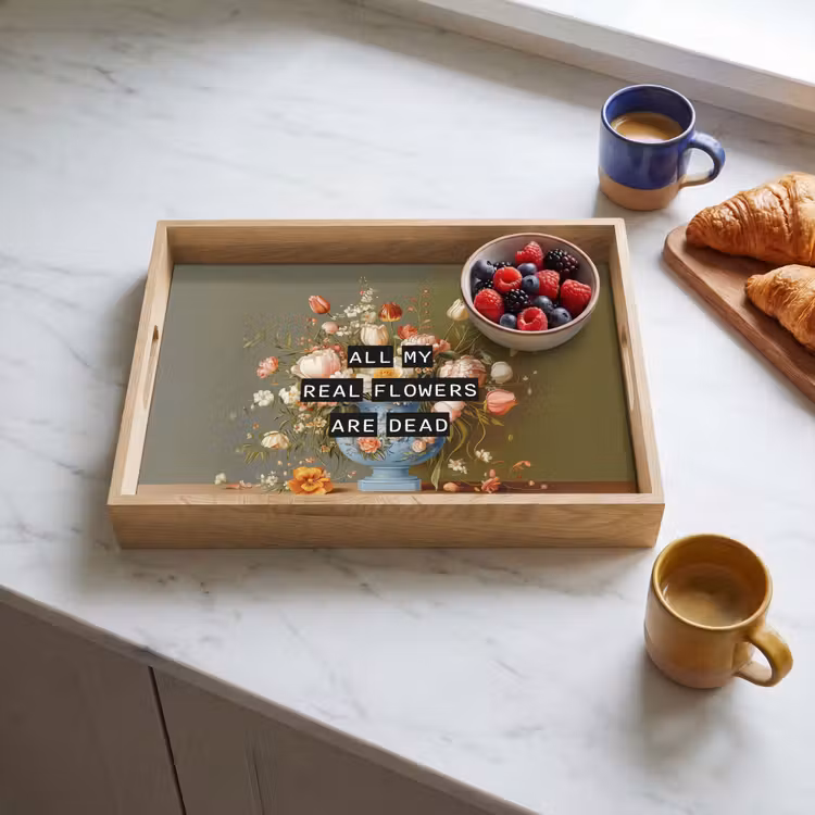 Tray - Flower - Quote - Vintage - Art — 3