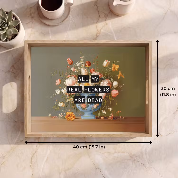 Tray - Flower - Quote - Vintage - Art — 7