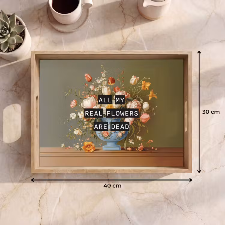 Tray - Flower - Quote - Vintage - Art — 8