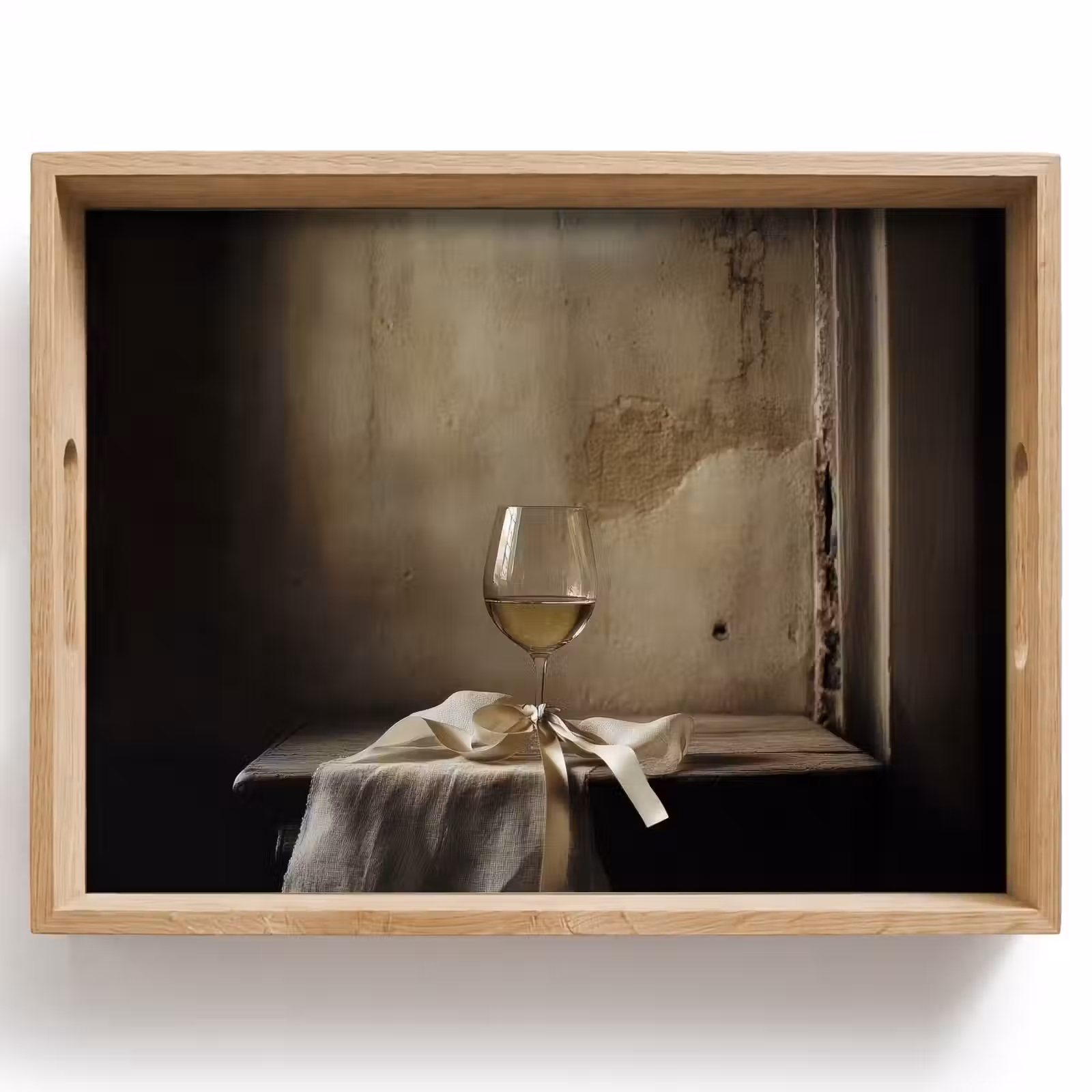 Tray - Bow - Beige - White - Wine — 1