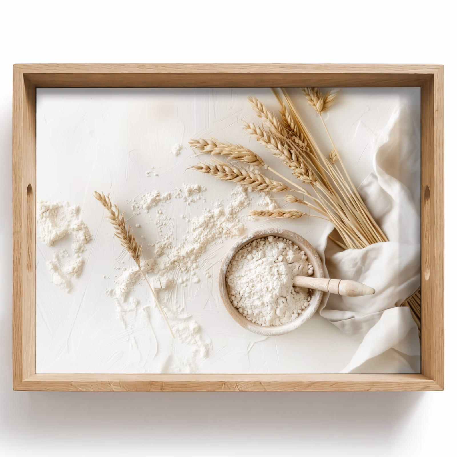 Tray - Flower - Wood - Wheat — 1