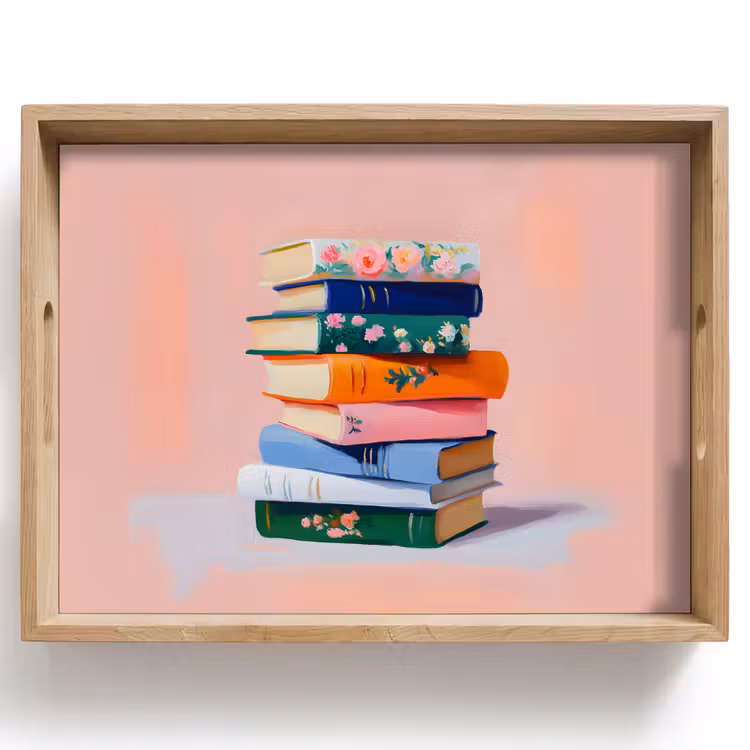 Tray - Books - Stack - Colorful — 1