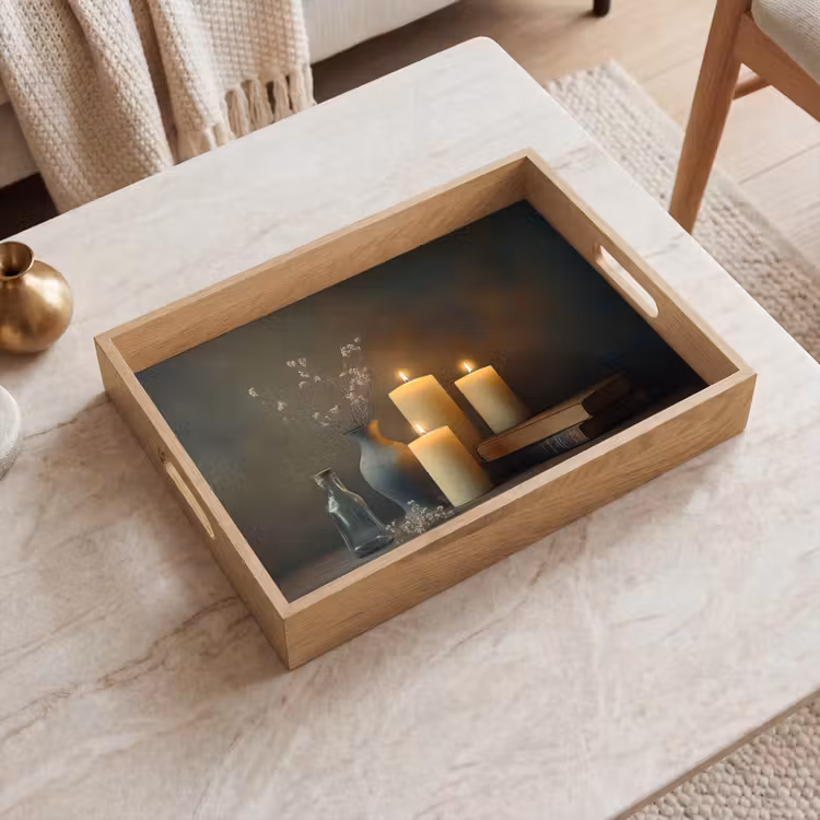 Tray - Candles - Still life - Rustic - Books — 2