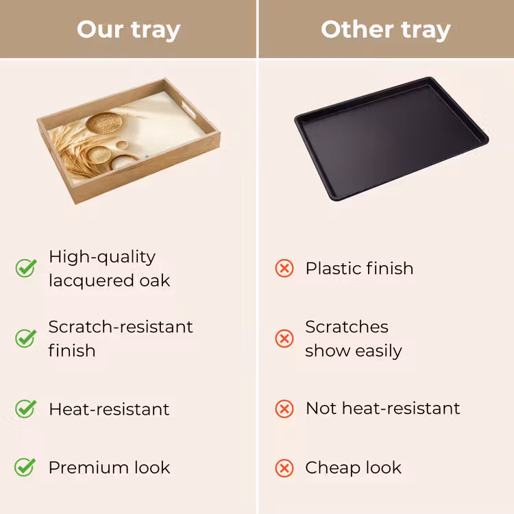 Tray - Cereal - Wood - Bowl - Beige — 10