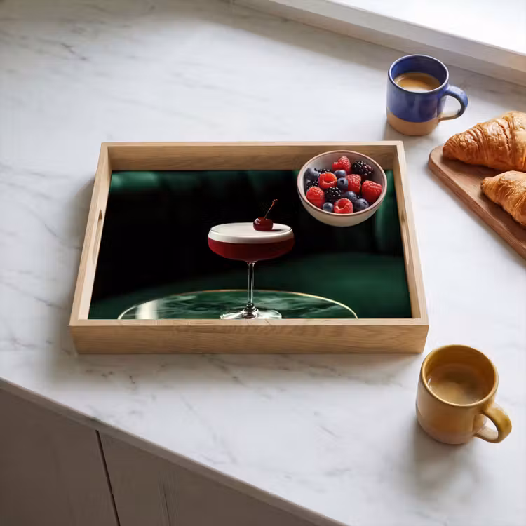 Tray - Cherry - Cocktail - Red - Marble — 3
