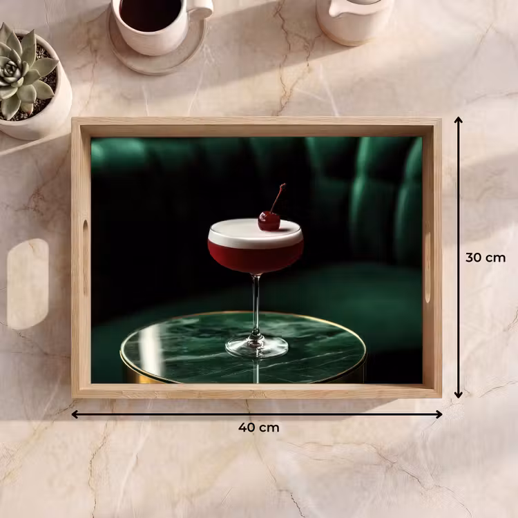 Tray - Cherry - Cocktail - Red - Marble — 8
