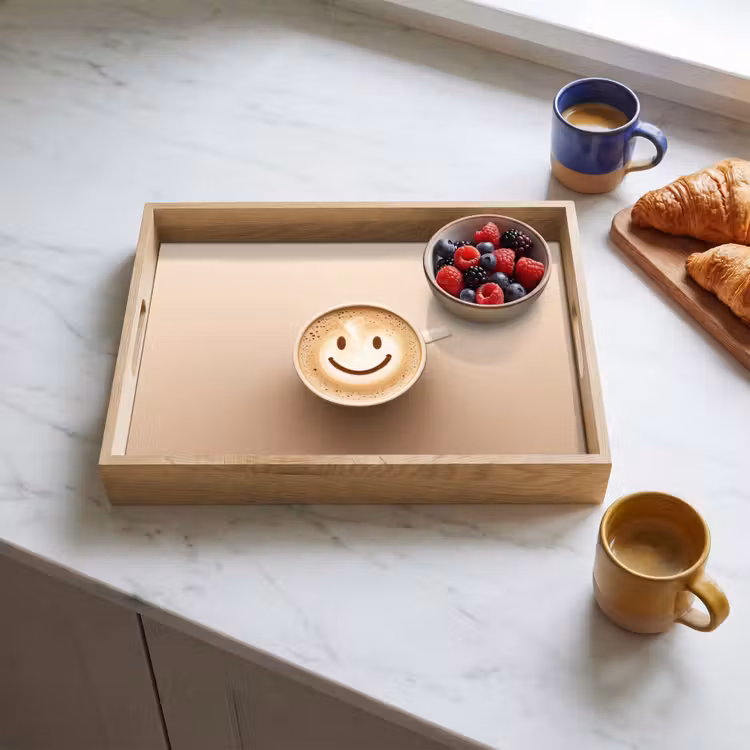 Tray - Coffee - Milk froth - Laughter - Beige — 3