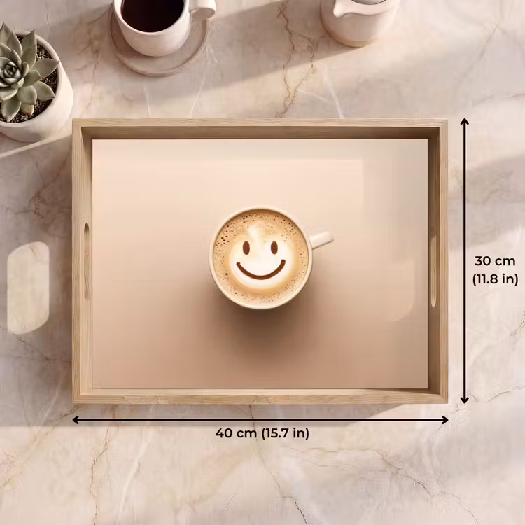 Tray - Coffee - Milk froth - Laughter - Beige — 7