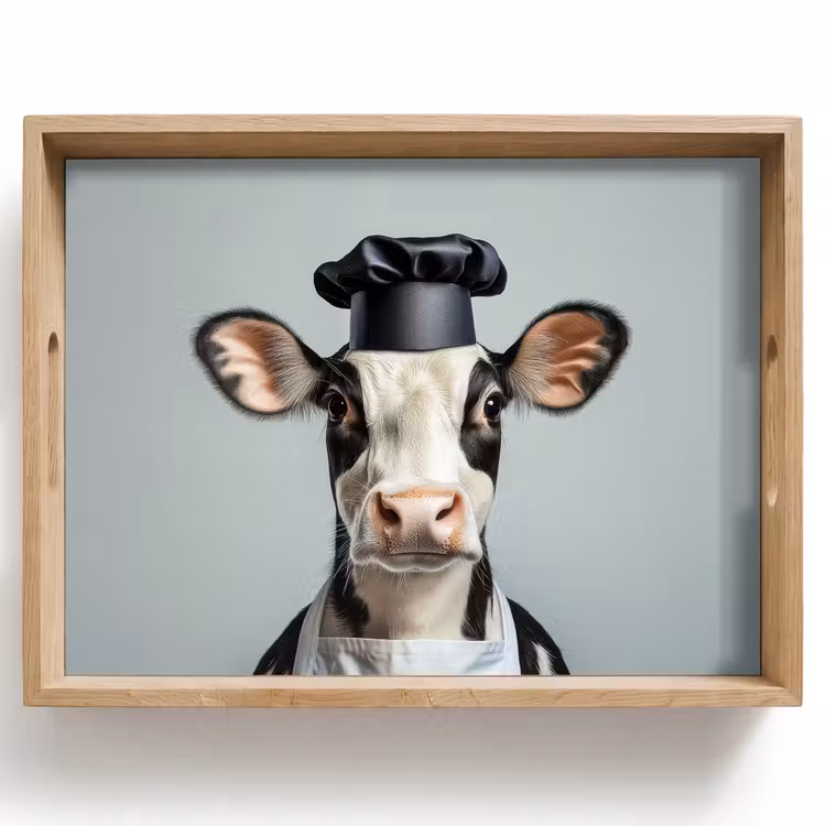 Tray - Cow - Black - White - Cook — 1
