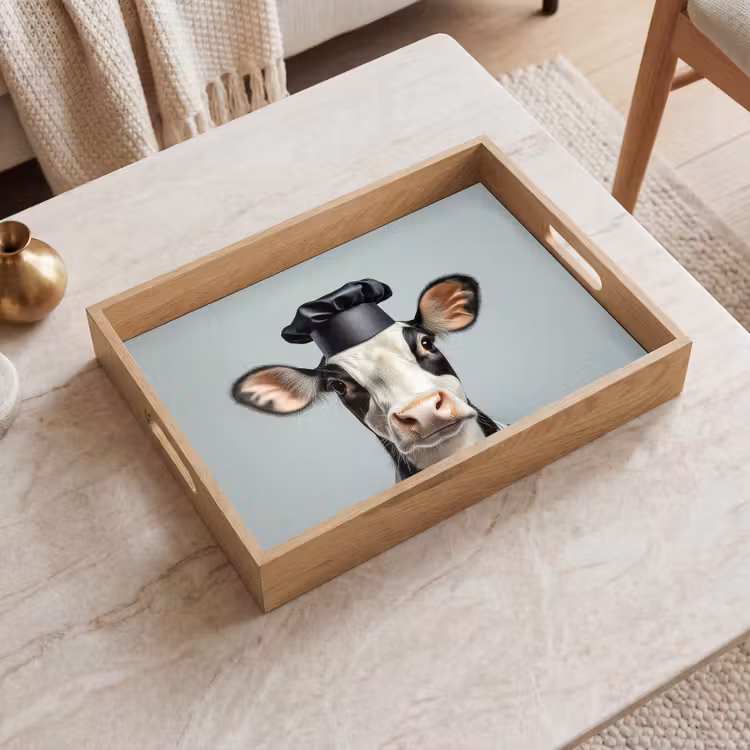 Tray - Cow - Black - White - Cook — 2