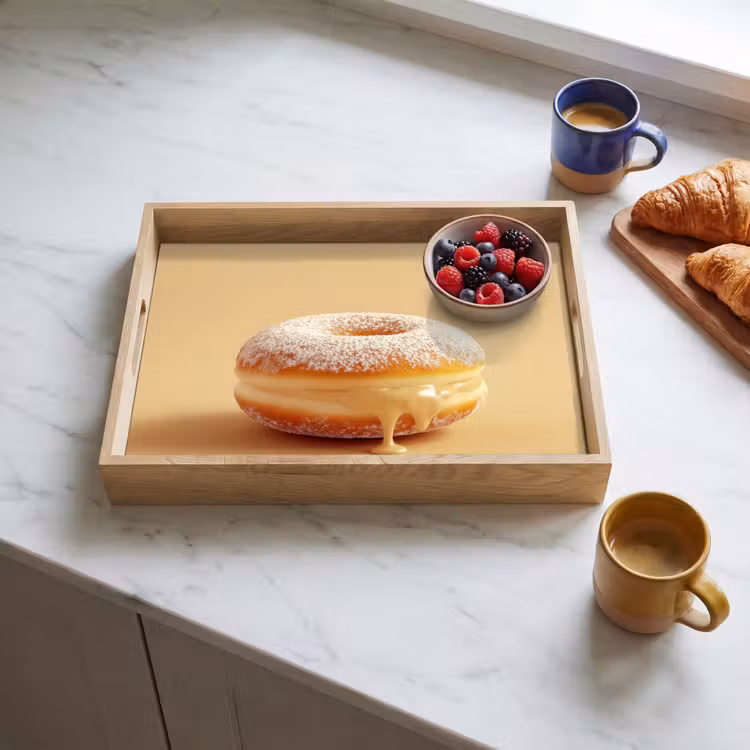 Tray - Donut - Creamy - Powdered sugar - Beige — 3