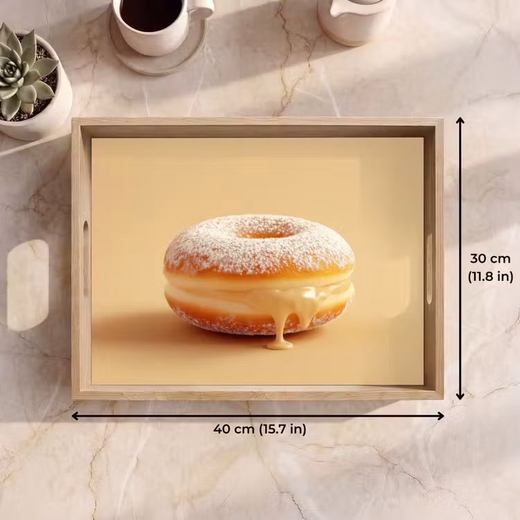 Tray - Donut - Creamy - Powdered sugar - Beige — 7