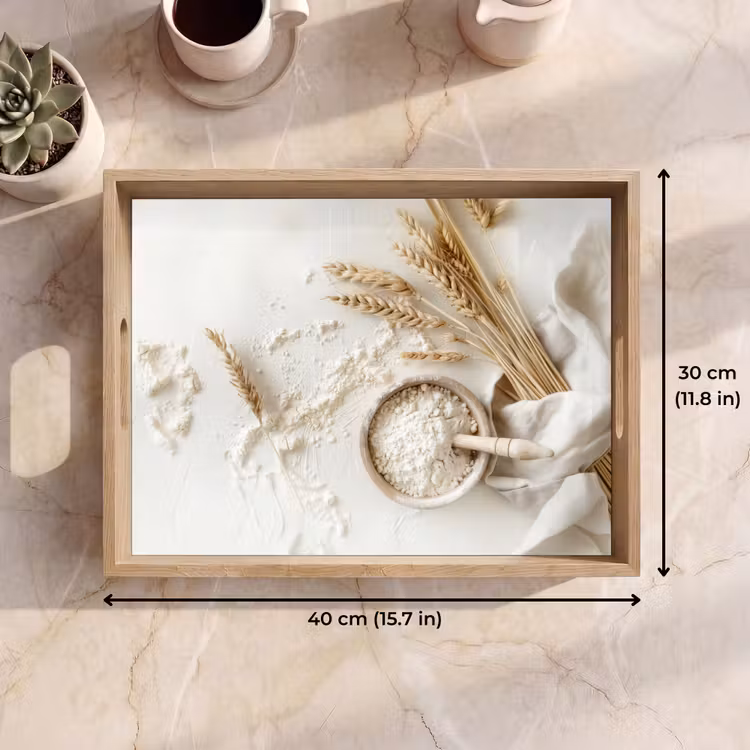 Tray - Flower - Wood - Wheat — 7