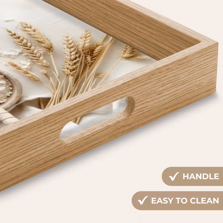 Tray - Flower - Wood - Wheat — 9