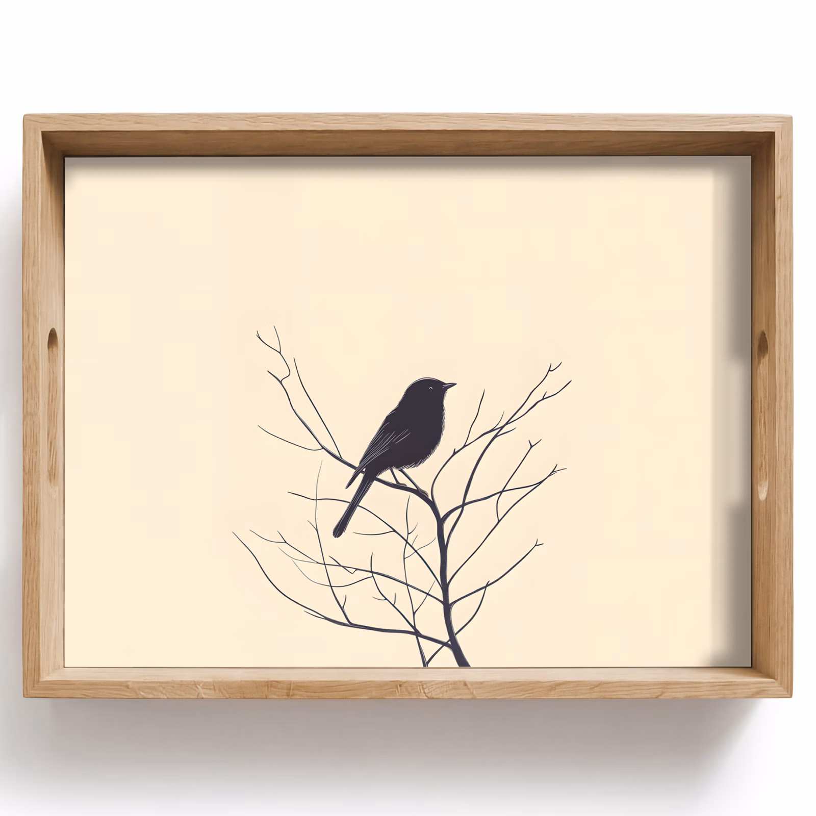 Tray - Bird - Black - Branch - Minimalist — 1