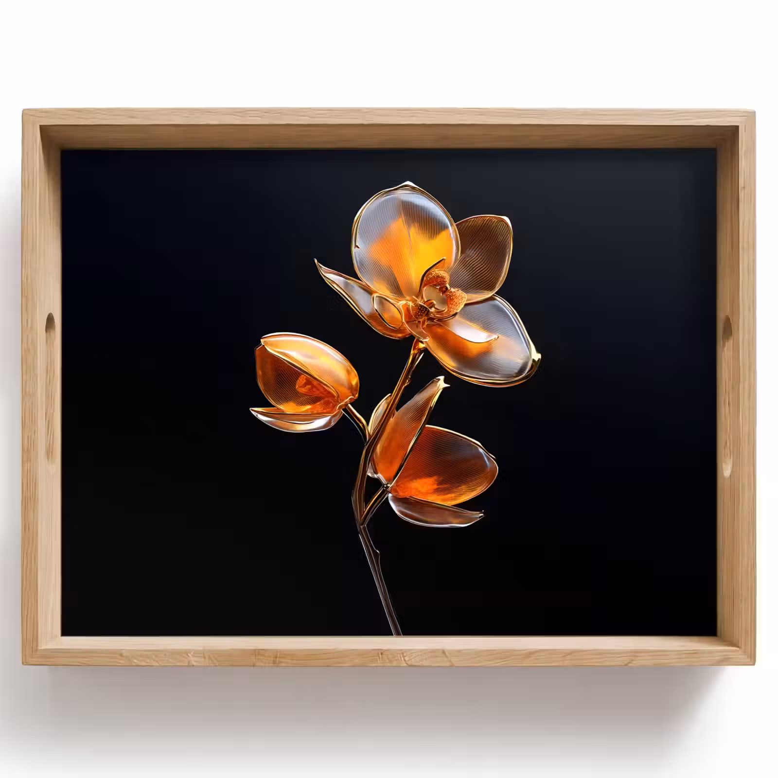 Tray - Flower - Orchid - Orange — 1