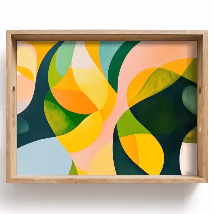 Tray - Abstract - Yellow - Pink - Green — 1