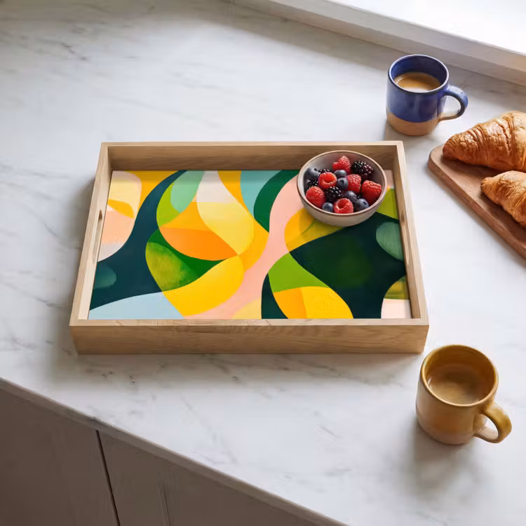 Tray - Abstract - Yellow - Pink - Green — 3