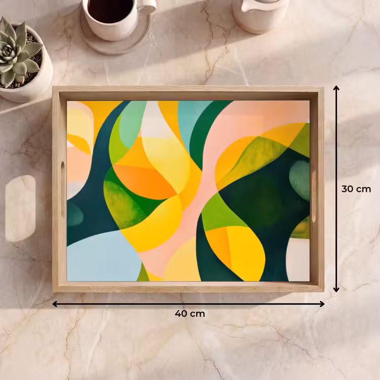 Tray - Abstract - Yellow - Pink - Green — 8