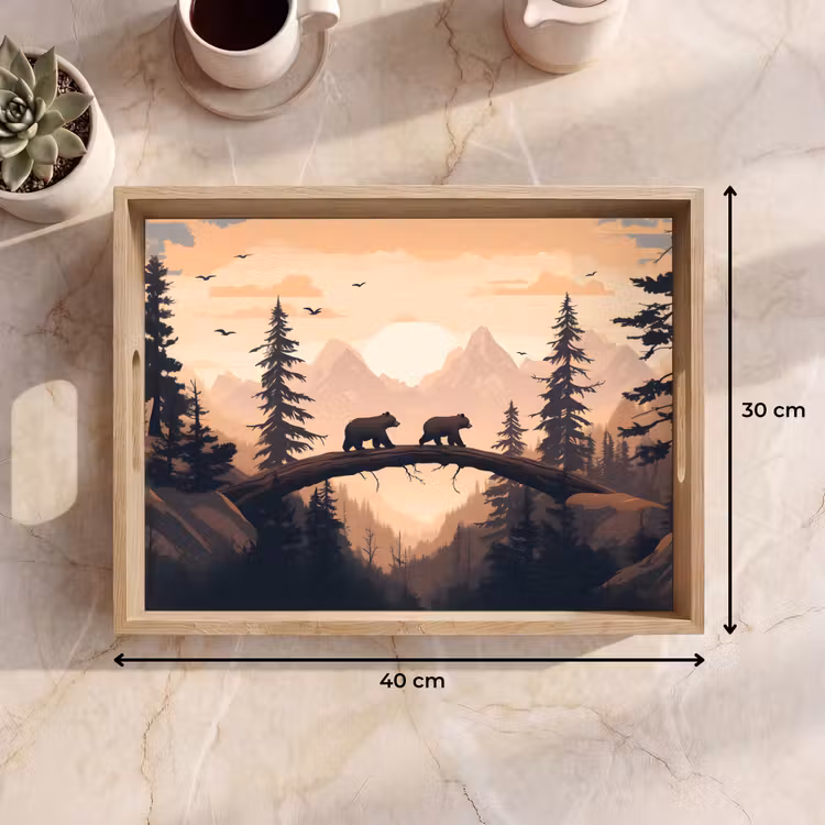 Tray - Bears - Trees - Landscape - Sunset — 8