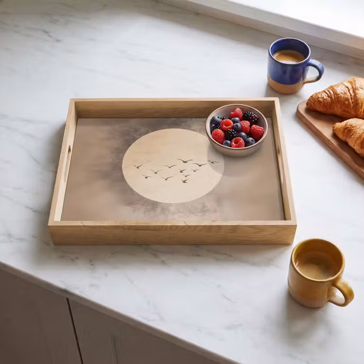 Tray - Bird - Beige - Japandi — 3