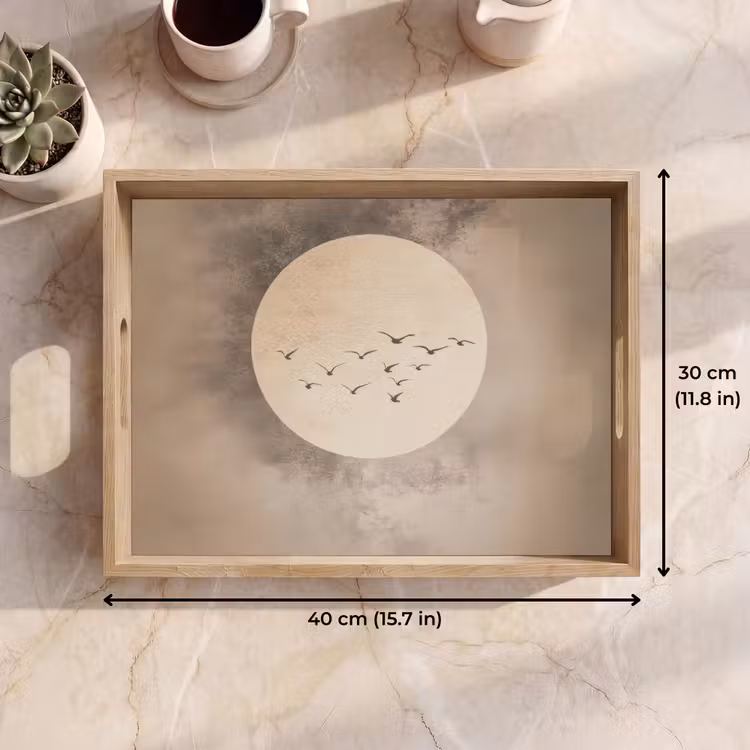 Tray - Bird - Beige - Japandi — 7