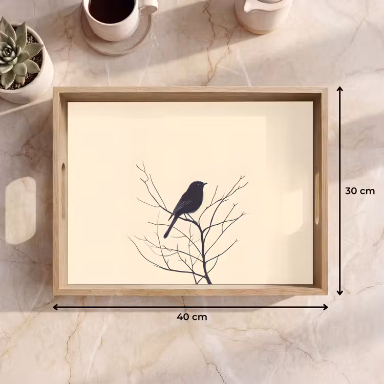 Tray - Bird - Black - Branch - Minimalist — 8