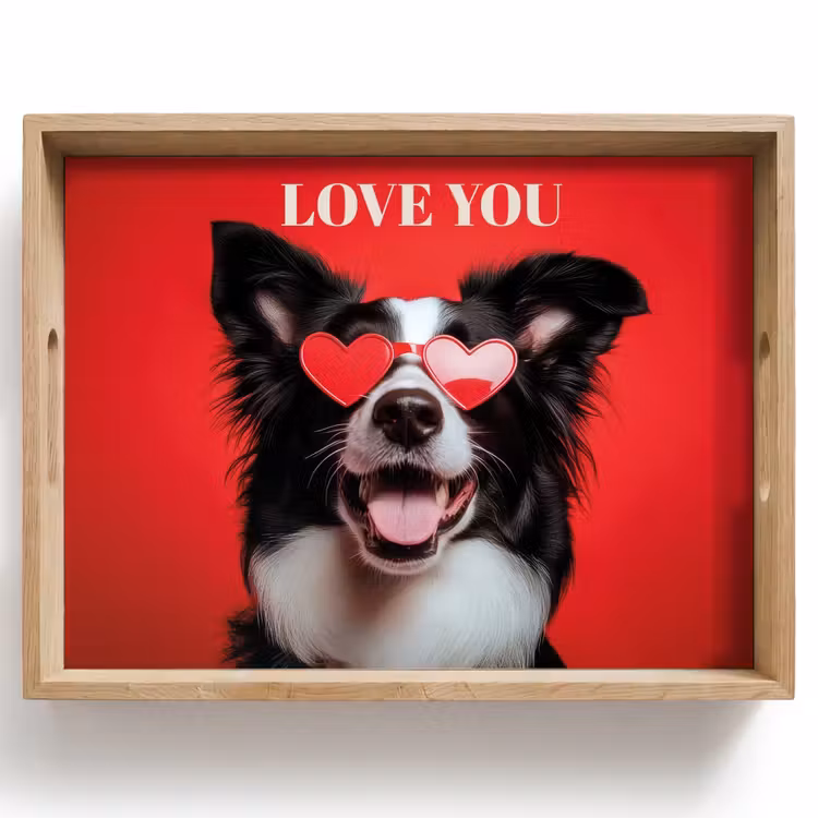 Tray - Dog - Heart Glasses - Loveyou - Red — 1