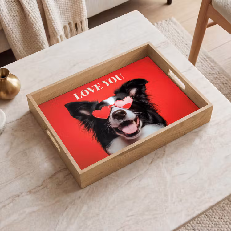 Tray - Dog - Heart Glasses - Loveyou - Red — 2