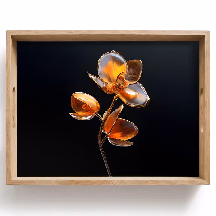 Tray - Flower - Orchid - Orange — 1