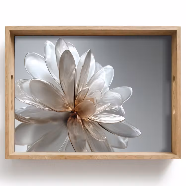 Tray - Flower - White - Neutral — 1