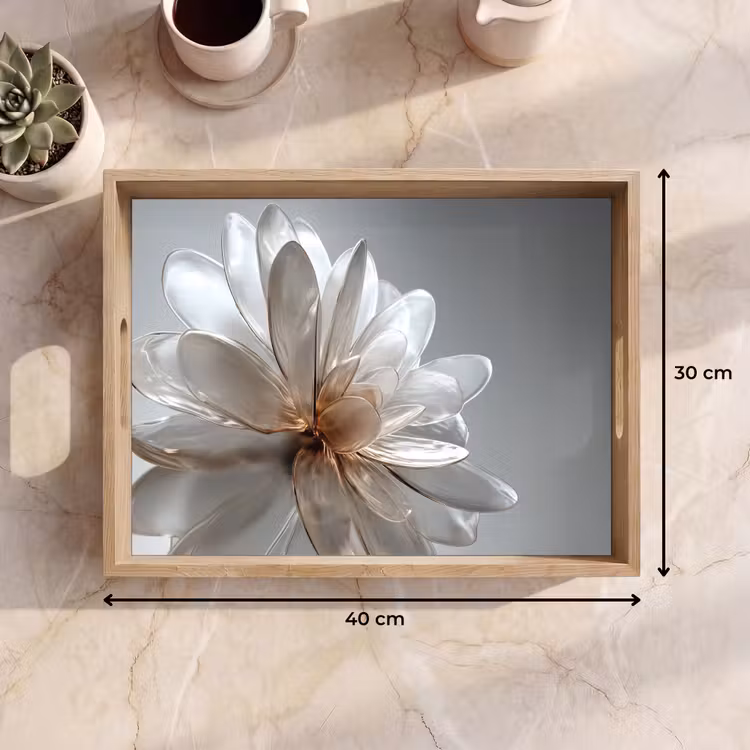 Tray - Flower - White - Neutral — 8