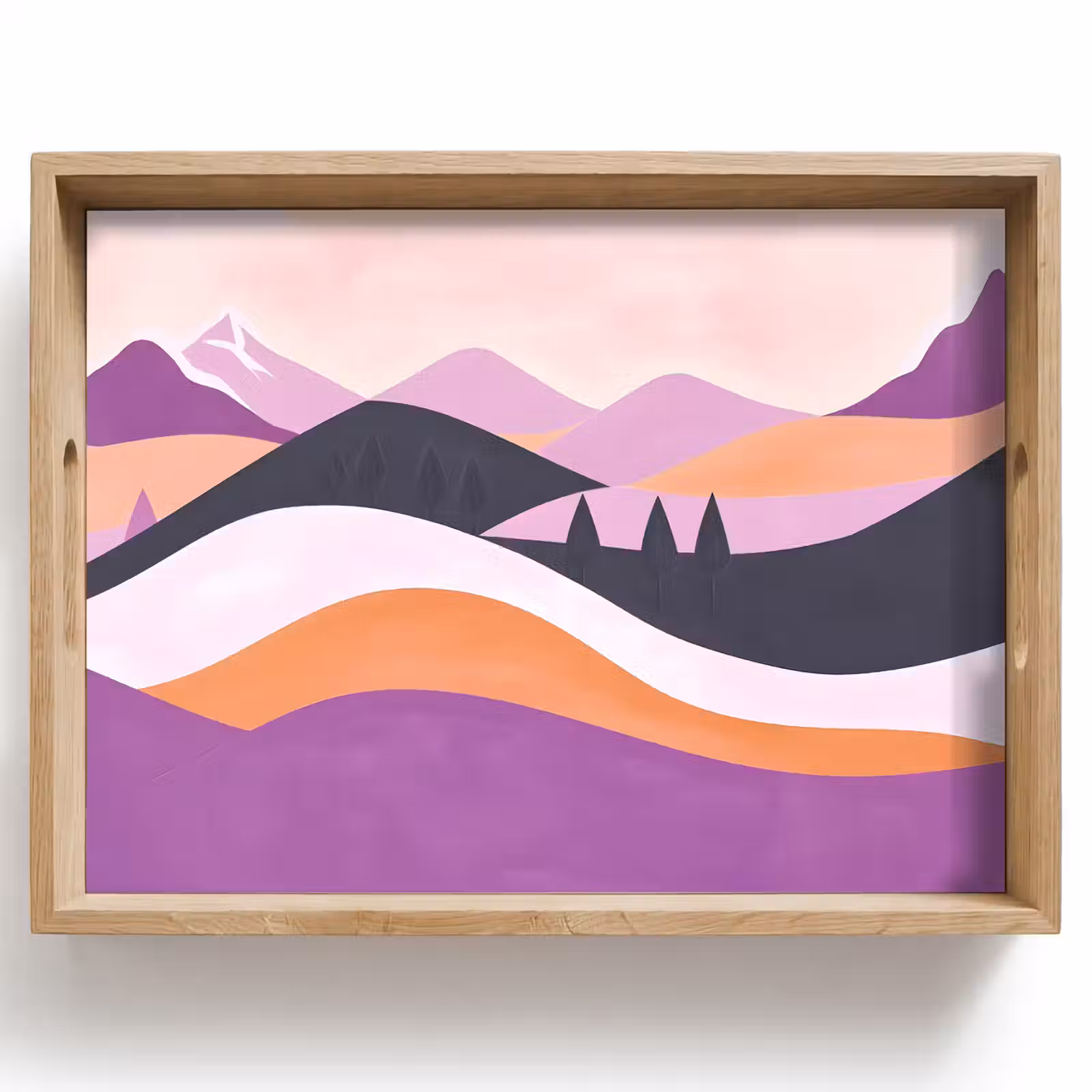 Tray - Abstract - Hills - Trees - Green — 1