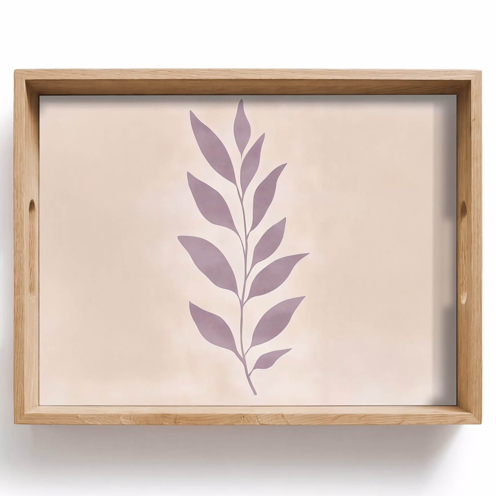 Tray - Branch - Leaves - Minimalist - Beige — 1