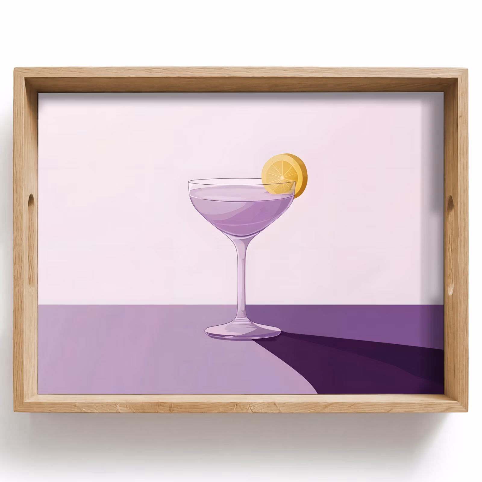 Tray - Cocktail - Purple - Minimalist - Lemon — 1
