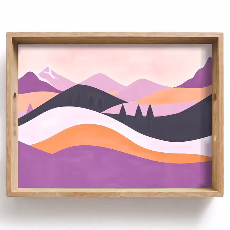Tray - Abstract - Hills - Trees - Green — 1