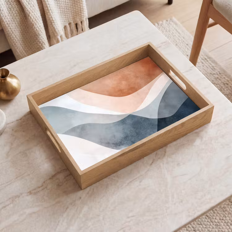 Tray - Abstract - Waves - Blue — 2