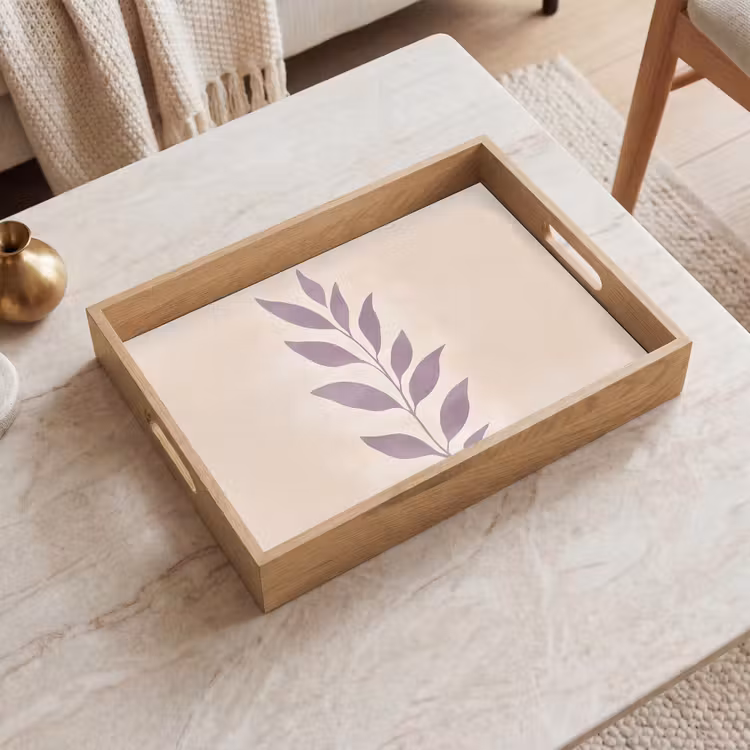 Tray - Branch - Leaves - Minimalist - Beige — 2