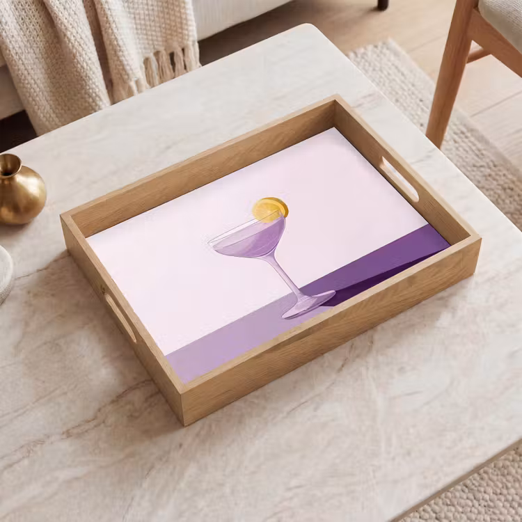Tray - Cocktail - Purple - Minimalist - Lemon — 2
