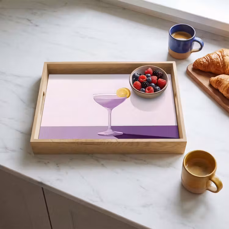 Tray - Cocktail - Purple - Minimalist - Lemon — 3