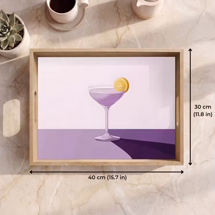 Tray - Cocktail - Purple - Minimalist - Lemon — 7