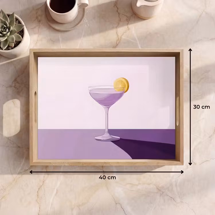 Tray - Cocktail - Purple - Minimalist - Lemon — 8