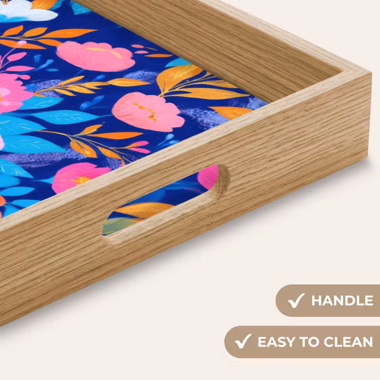 Tray - Flowers - Blue - Pink — 9
