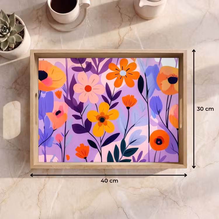 Tray - Flowers - Colorful - Leaves — 8